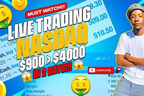 $900 TO $4000 IN 2 DAYS LIVE TRADING NASDAQ | FOREX 2022 #fxgoat #roadto10k #trading