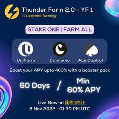 UniFarm launches Thunder Farm 2.0 with $UFARM, $CANU and $ACEC going live on the BSC Network