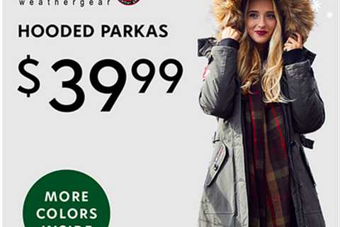 Canada Climate Gear Hooded Parkas solely $39.99!