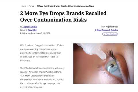 FDA Warnings and Recall for Eye Care Products Due to Bacterial Contamination