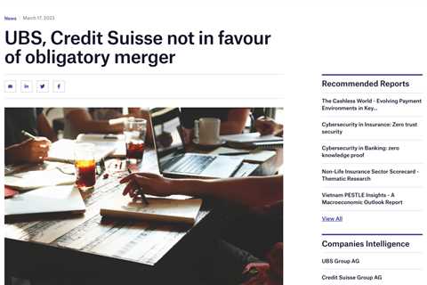 Potential UBS-Credit Suisse Merger on the Table, BlackRock Denies Interest