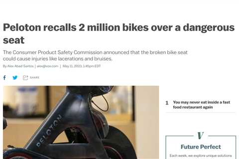 Peloton Recalls Over 2.2 Million Original Exercise Bikes Due to Safety Hazard and Offers..
